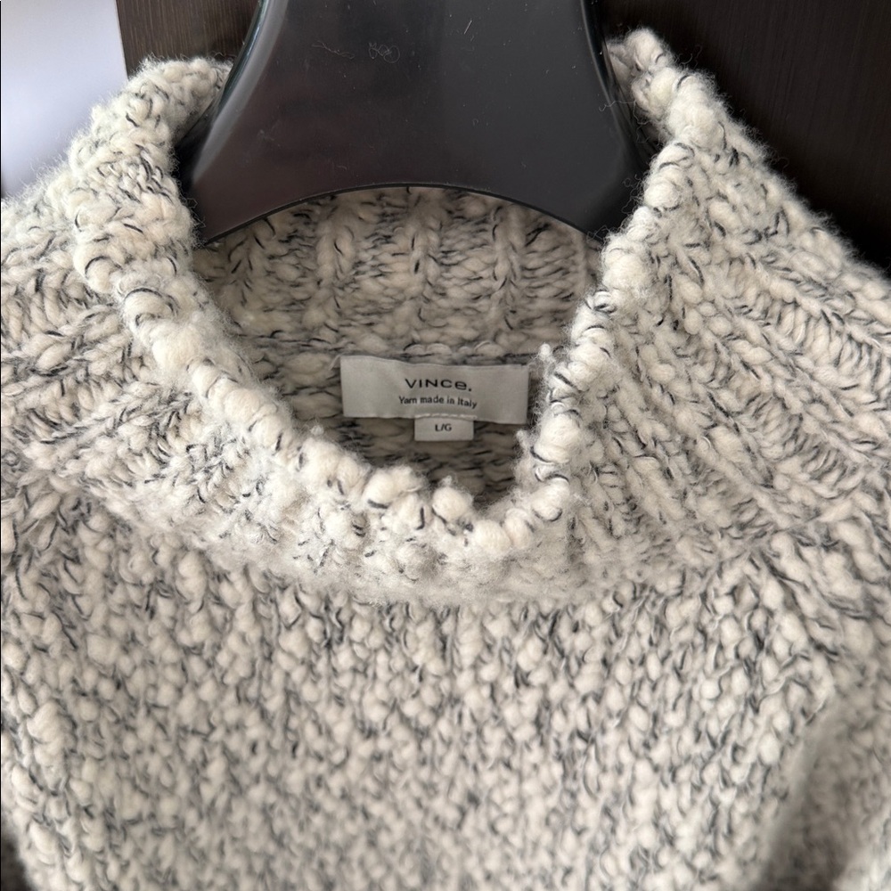 Vince Cream Marled Mock Knit Sweater - Picture 2 of 5